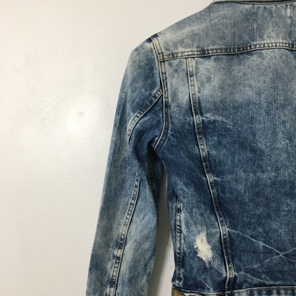 Zara Sz: Small Distressed Ripped Acid Wash Jacket - Picture 9 of 11